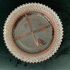 Pink Depression Glass Divided Relish Dish